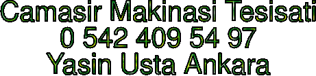 Çamaşır makinası tesisatı Ankara